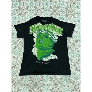 Heaven Sent Men Black Graphic T-Shirt Green Balaclava Streetwear Small